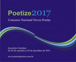 Estão abertas as inscrições para o Concurso Nacional Novos Poetas, Prêmio Poetize 2017